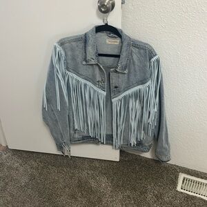 Fringed denim jacket